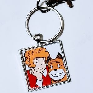 Little Orphan Annie handmade Keyring or necklace glass face